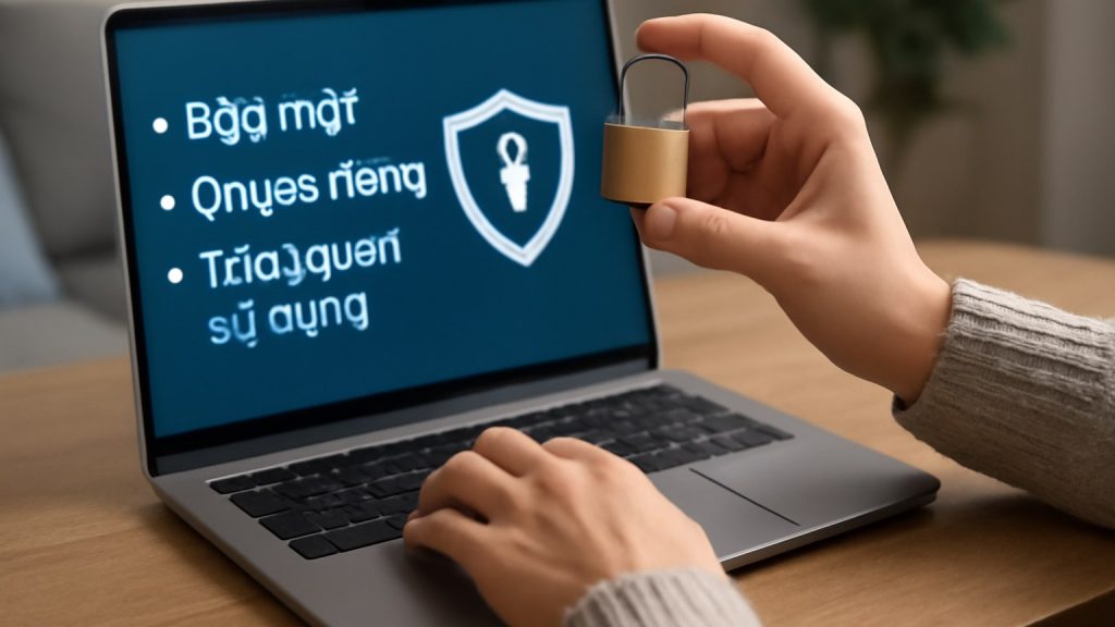Minh họa: 1) Tiêu chí an toàn: bảo mật, quyền riêng tư và thói quen sử dụng
